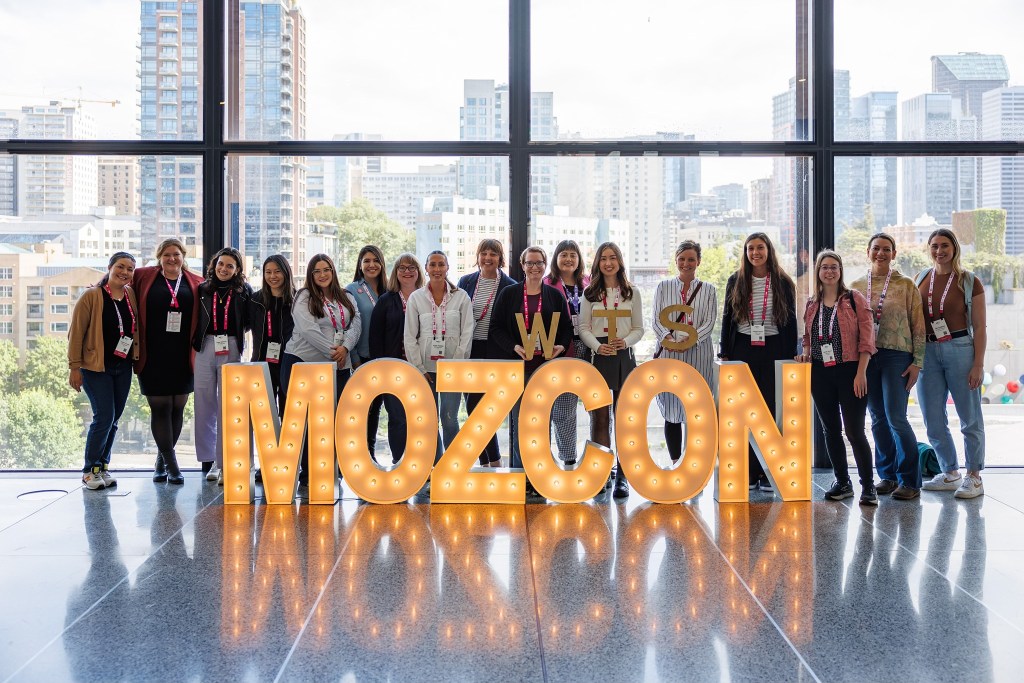 Photograph of the Women in Tech SEO meetup at MozCon 2024