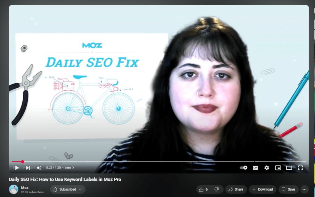 Screenshot of a Daily SEO Fix video created by Emilie Martin