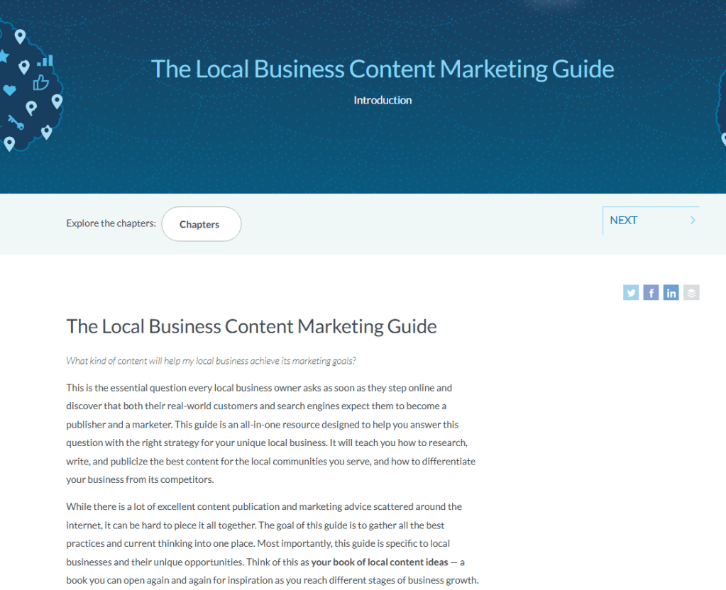 A guide edited by Emilie Martin, The Local Business Content Marketing Guide written by Miriam Ellis